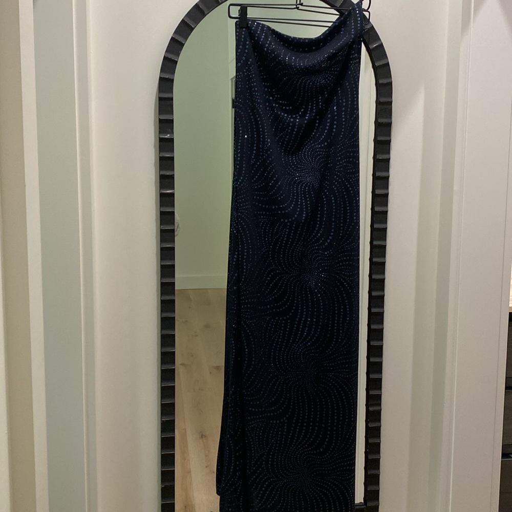 Vintage Asymmetrical Open Back Formal Dress